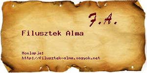 Filusztek Alma névjegykártya